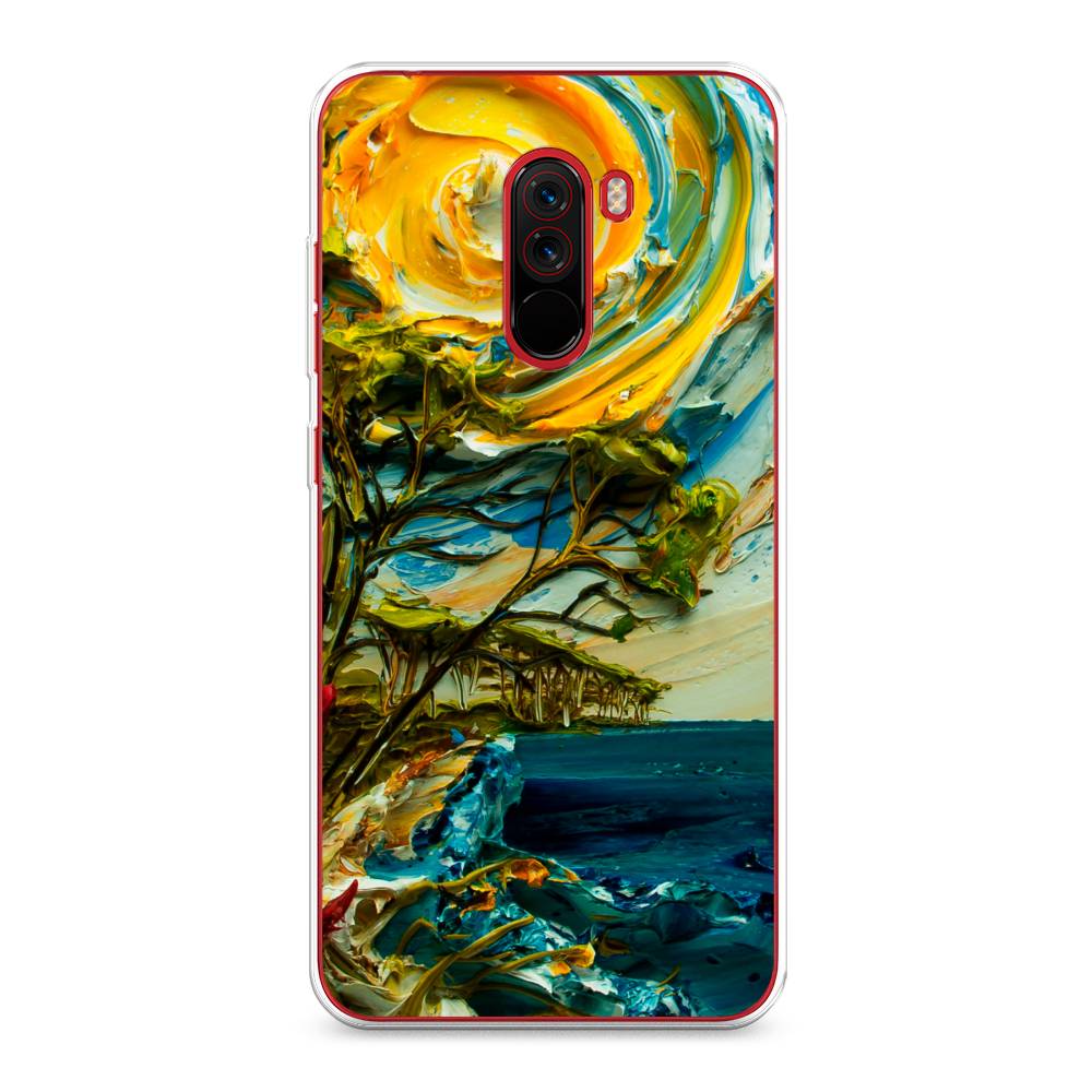 

Чехол на Xiaomi Pocophone F1 "Солнце живопись", Желтый;синий, 34450-4