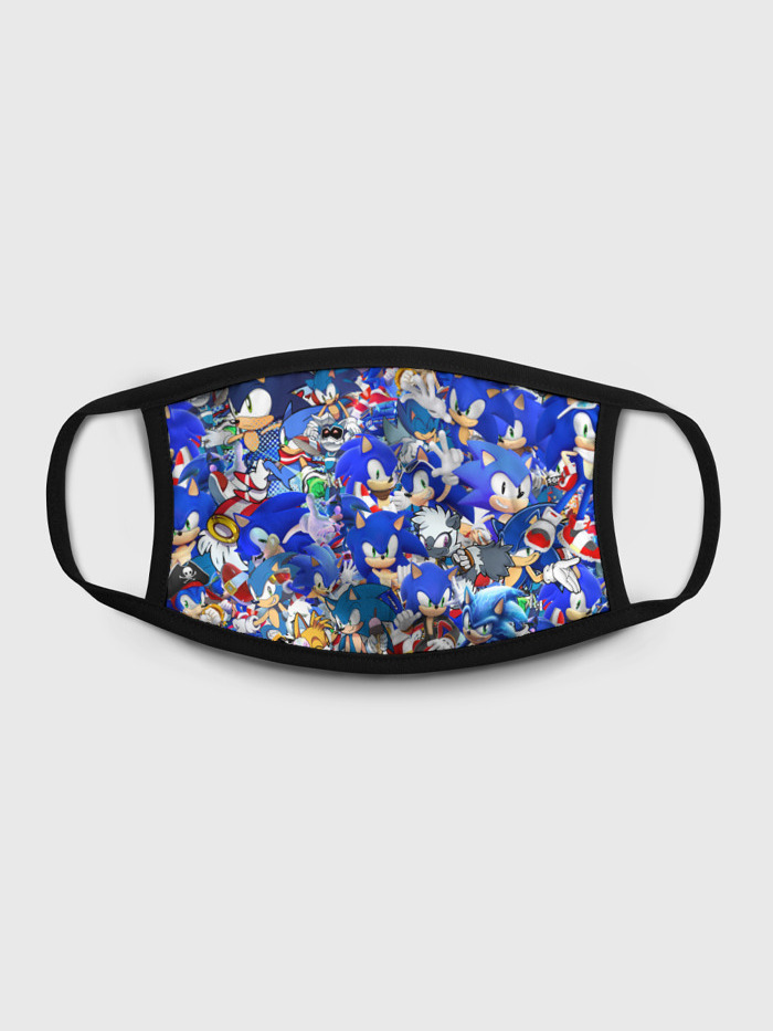 

Многоразовая маска унисекс Burnettie Sonic Синий Ёж Соник, Разноцветный, Sonic Синий Ёж Соник