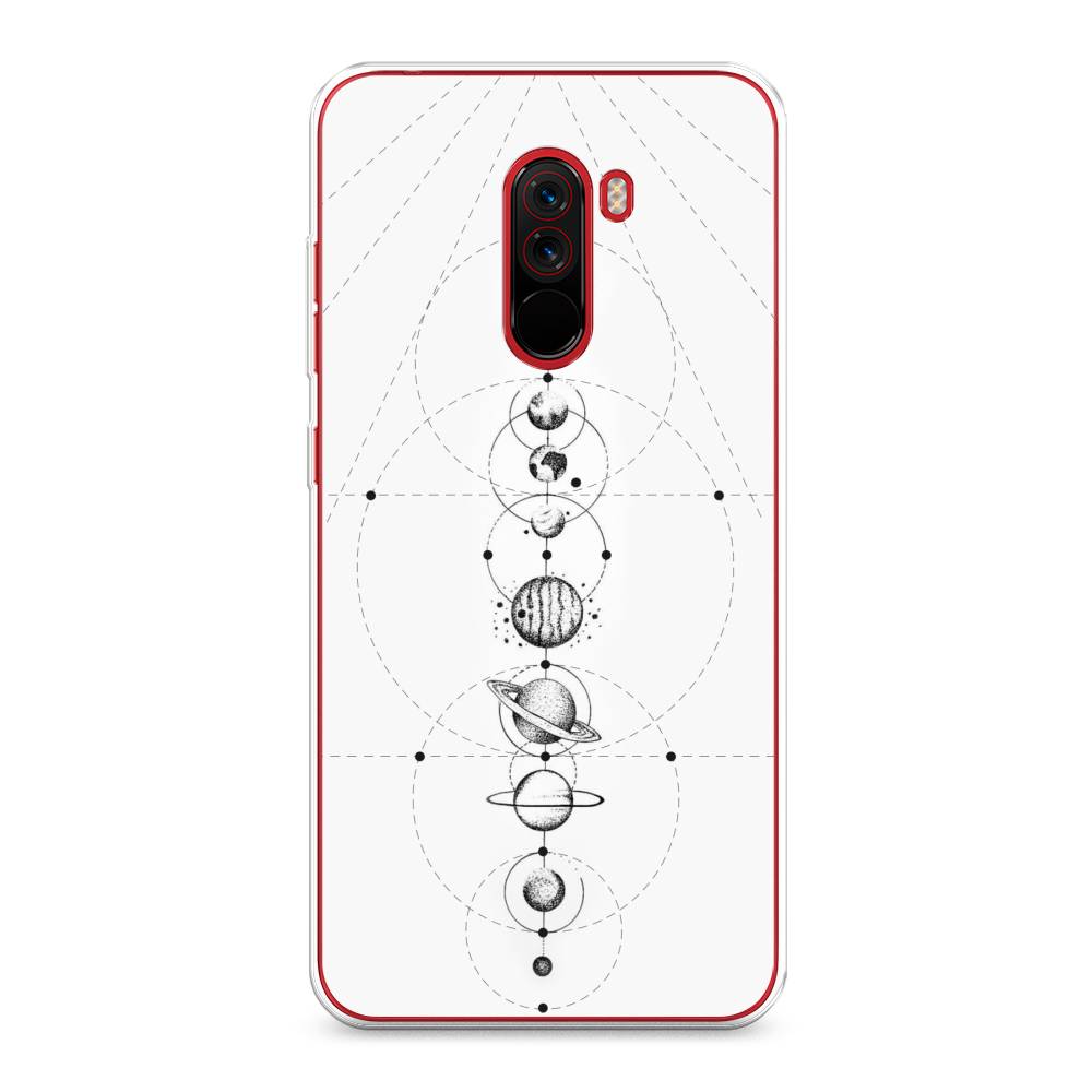 

Чехол на Xiaomi Pocophone F1 "Парад планет", Серый, 34450-2
