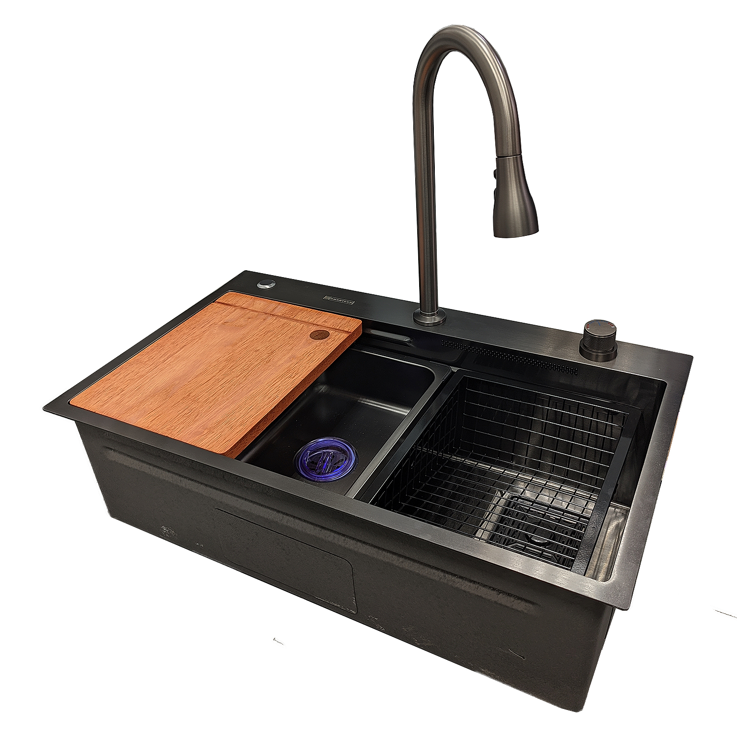 фото Многофункциональная мойка для кухни нержавеющая сталь gerda 7546 bl, цвет графит