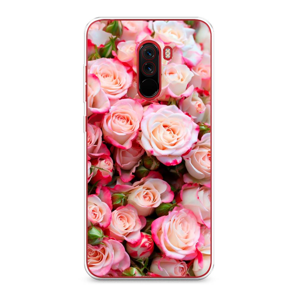 

Чехол на Xiaomi Pocophone F1 "Много роз", Розовый, 34450-2