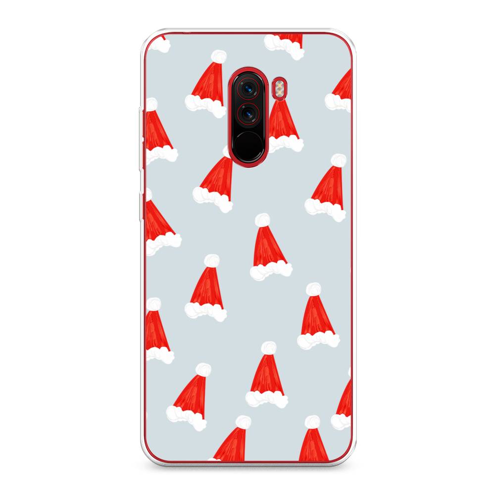 

Чехол на Xiaomi Pocophone F1 "Новогодние шапочки", Белый;красный;серый, 34450-5