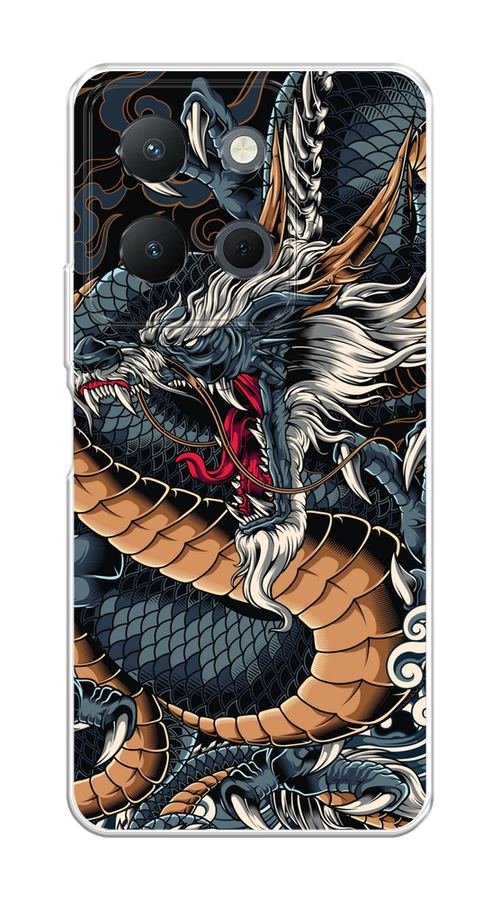 

Чехол на Vivo Y36 4G "Japanese Dragon", Коричневый;черный;синий, 269250-1