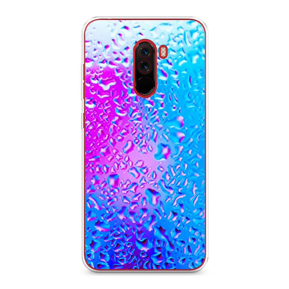 

Чехол на Xiaomi Pocophone F1 "Капли на стекле", Голубой;розовый, 34450-3