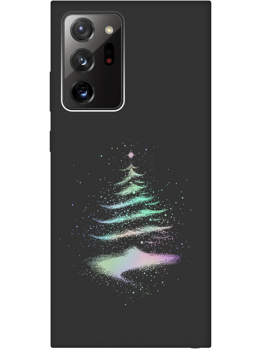

Силиконовый чехол на Samsung Galaxy Note 20 Ultra с принтом "Елочка" матовый черный, Черный;серебристый, 723276441