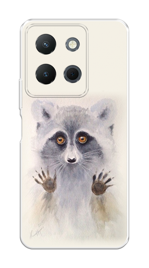 

Чехол на Vivo Y36 4G "Енот за стеклом", Бежевый;серый, 269250-1