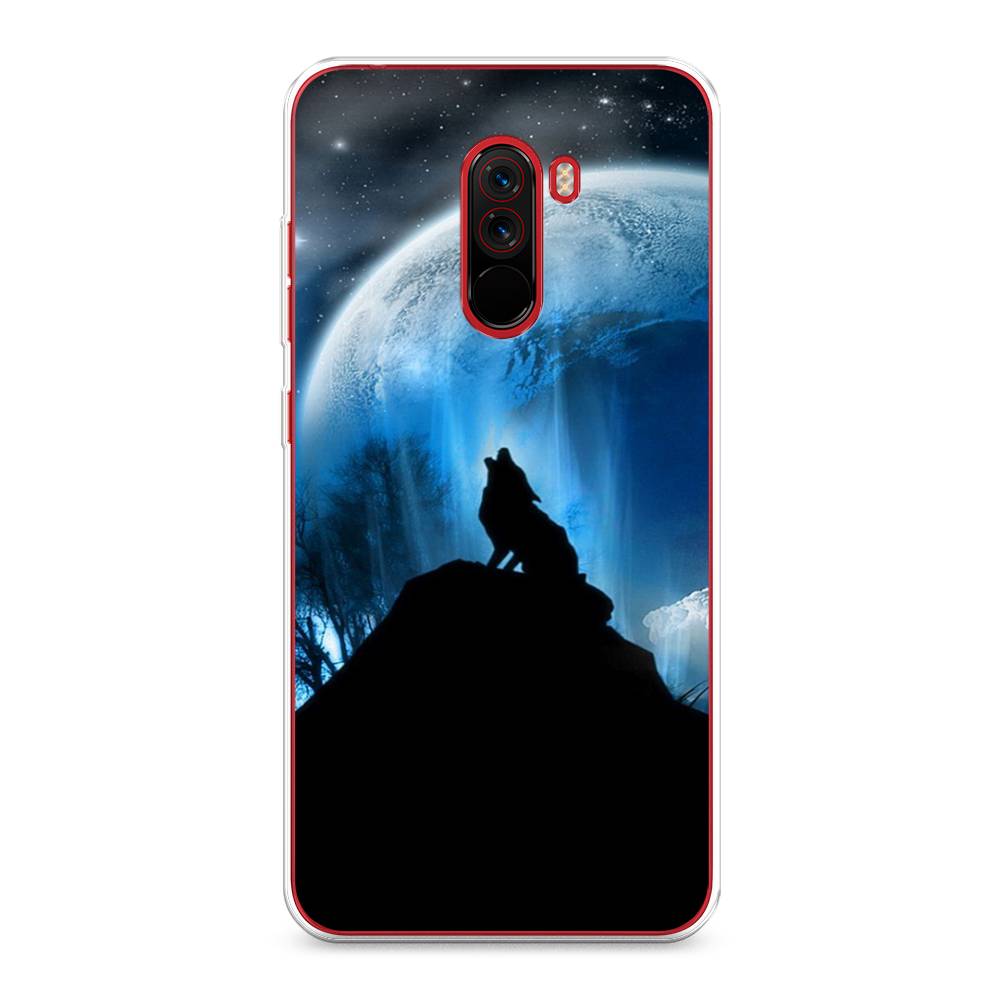 

Чехол на Xiaomi Pocophone F1 "Волк 2", Синий;черный;белый, 34450-1