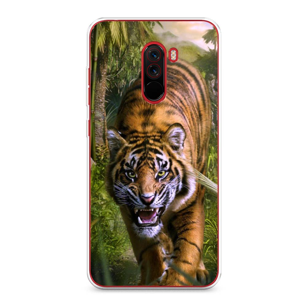 

Чехол на Xiaomi Pocophone F1 "Тигр в джунглях 2", Оранжевый;зеленый, 34450-1