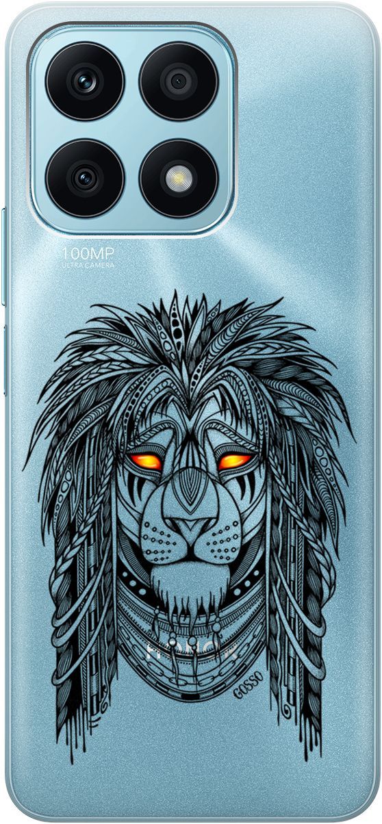 

Силиконовый чехол на Honor X8a с 3D принтом "Grand Leo" прозрачный, Прозрачный;красный, 158891