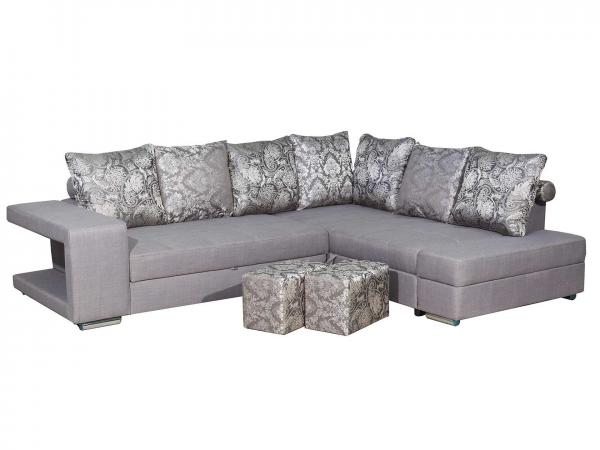 фото Угловой диван диван верона серый рогожка, жаккард, правый элегия