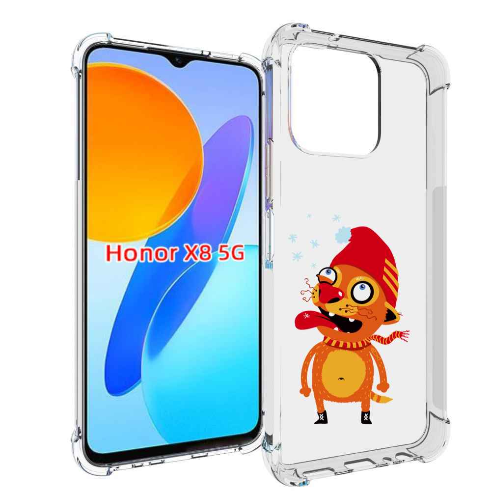 

Чехол MyPads Зимний кот для Honor X8 5G, Прозрачный, Tocco