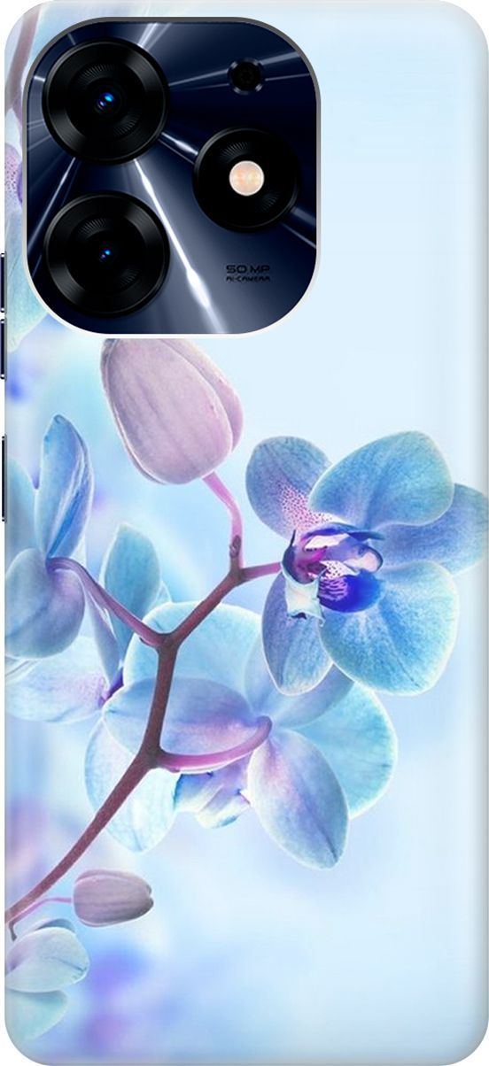 

Чехол на Tecno Spark 10 Pro "Синий цветок на синем", Голубой;синий, 159562
