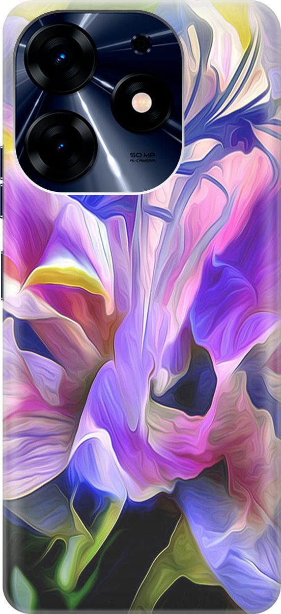 

Чехол на Tecno Spark 10 Pro "Цветочная абстракция", Зеленый;синий, 159562