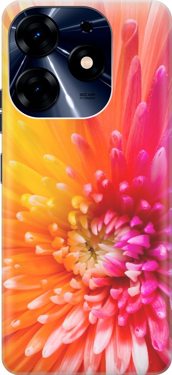 

Чехол на Tecno Spark 10 Pro "Розовая хризантема", Оранжевый;розовый, 159562