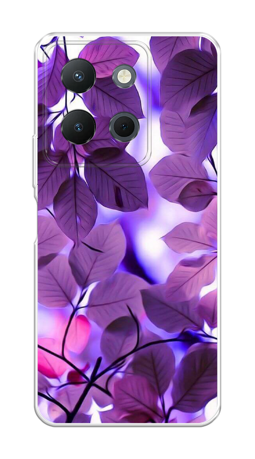 

Чехол на Vivo Y36 4G "Сиреневые листики", Фиолетовый;голубой, 269250-1