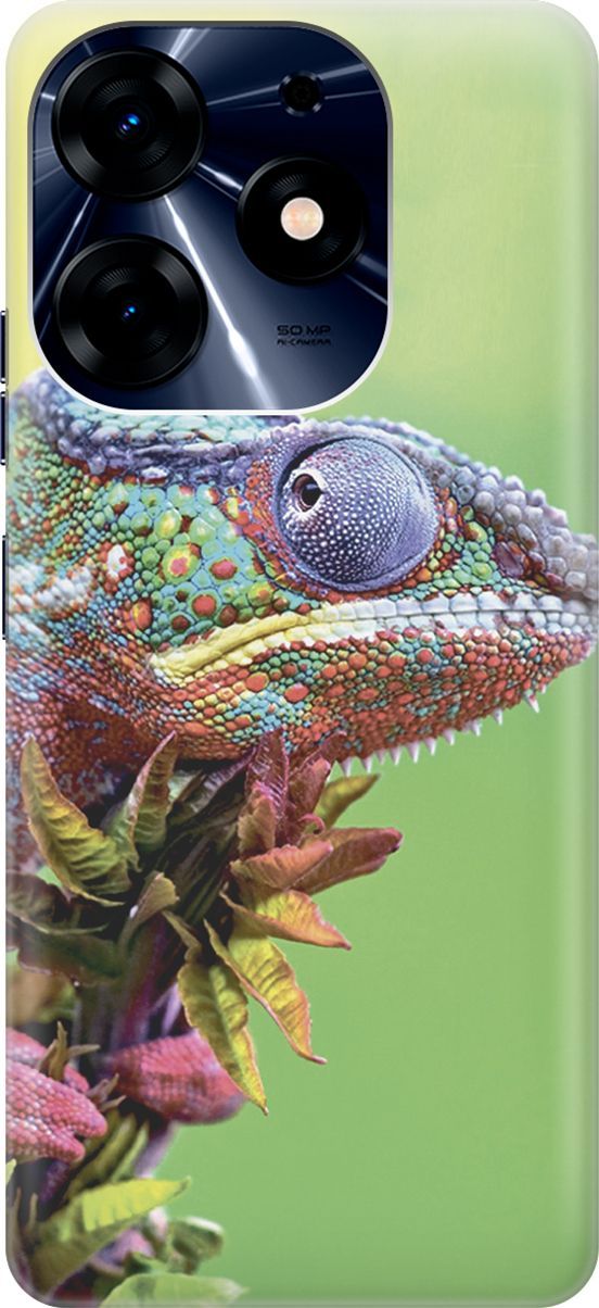 

Чехол на Tecno Spark 10 Pro "Разноцветный хамелеон", Желтый;зеленый, 159561