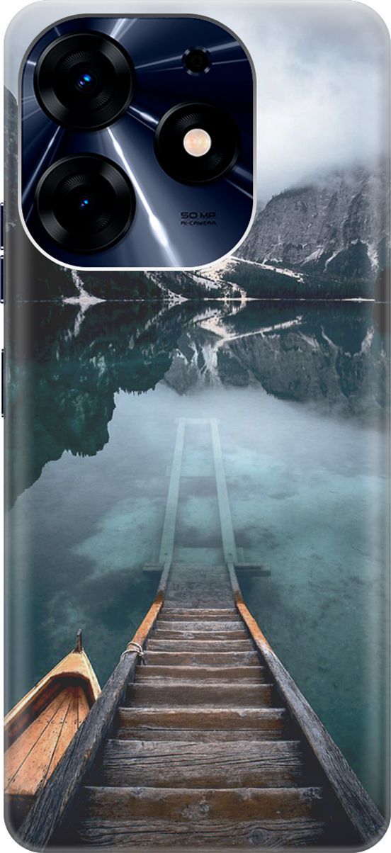 

Чехол на Tecno Spark 10 Pro "Горы, озеро, облака", Бирюзовый;зеленый, 159559