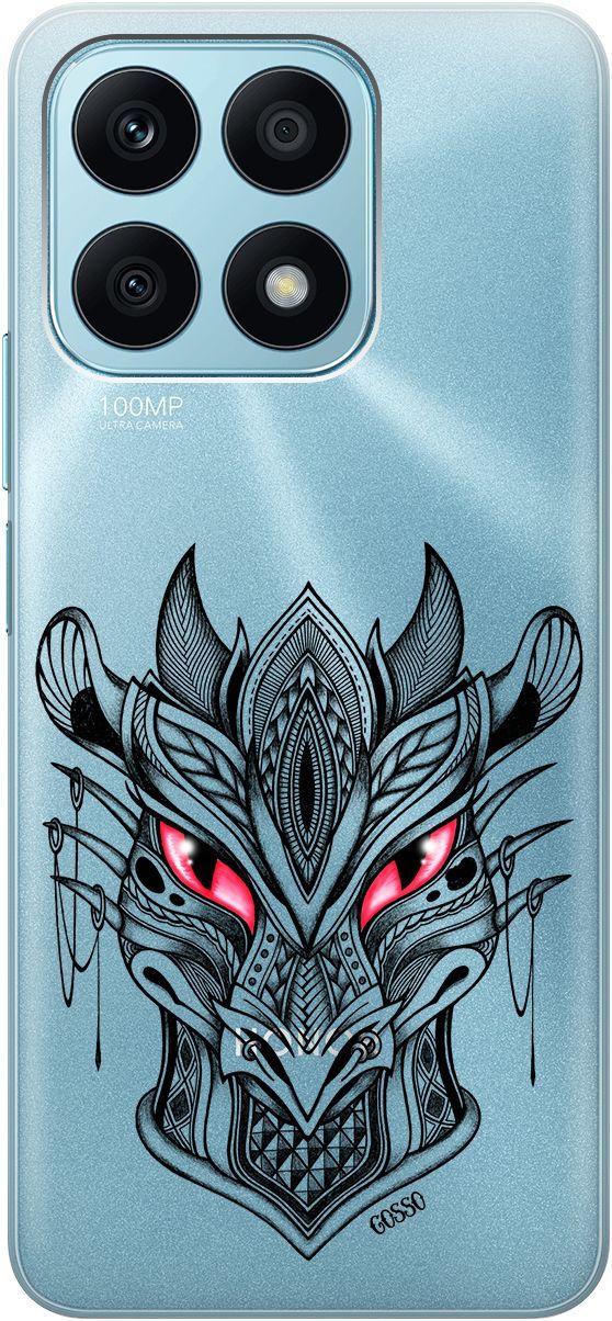 

Силиконовый чехол на Honor X8a с 3D принтом "Dragon" прозрачный, Прозрачный;черный, 158891