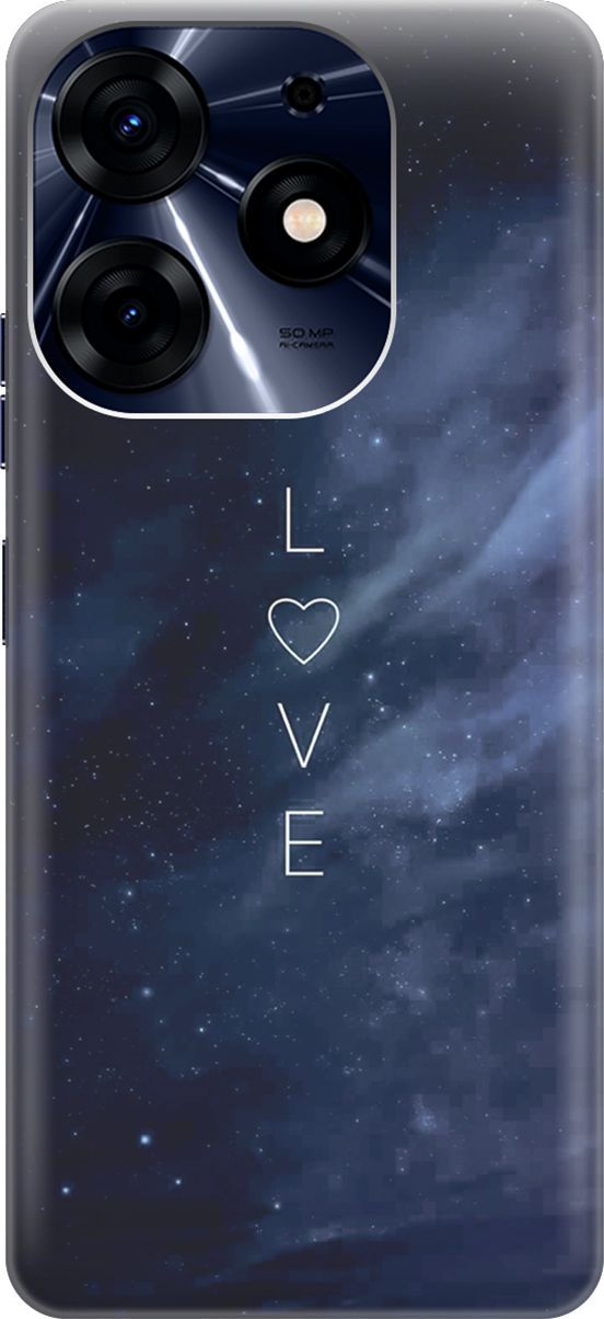 

Чехол на Tecno Spark 10 Pro с принтом "Ночное небо и любовь", Синий;черный, 159557