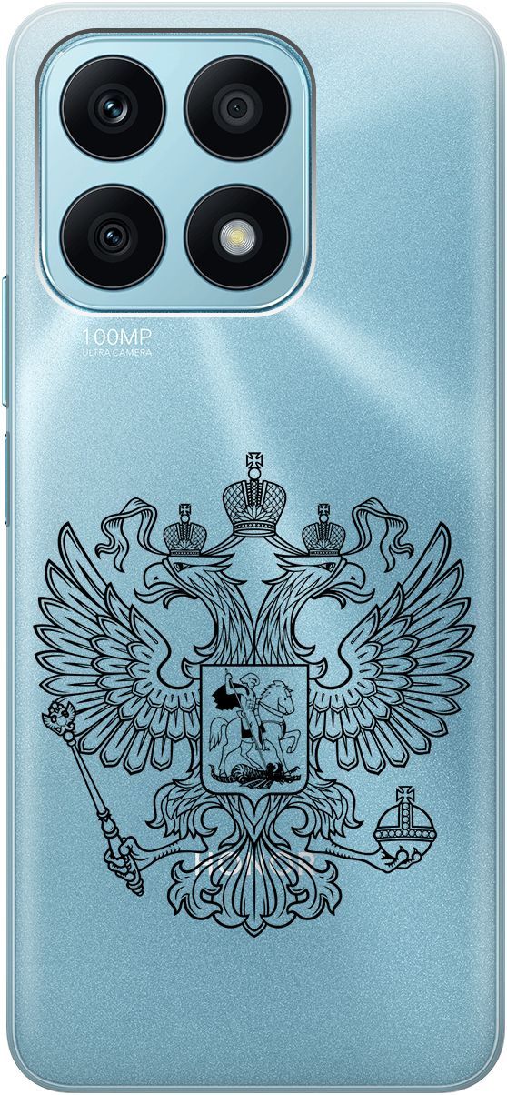 

Силиконовый чехол на Honor X8a с 3D принтом "Patriotic Spirit" прозрачный, Прозрачный;черный, 158891