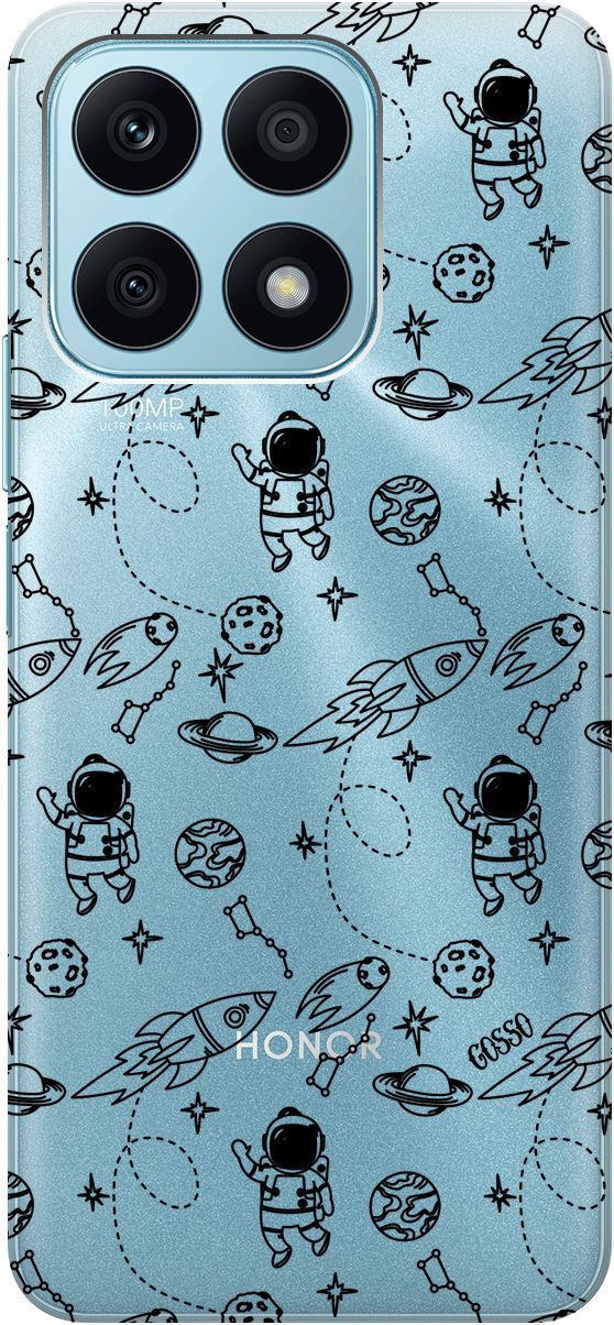 

Силиконовый чехол на Honor X8a с 3D принтом "Space" прозрачный, Прозрачный;черный, 158891