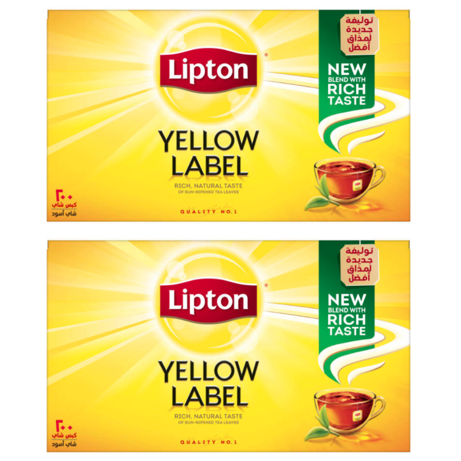 Чай черный Lipton 2 г, 2 штуки по 100 пакетов