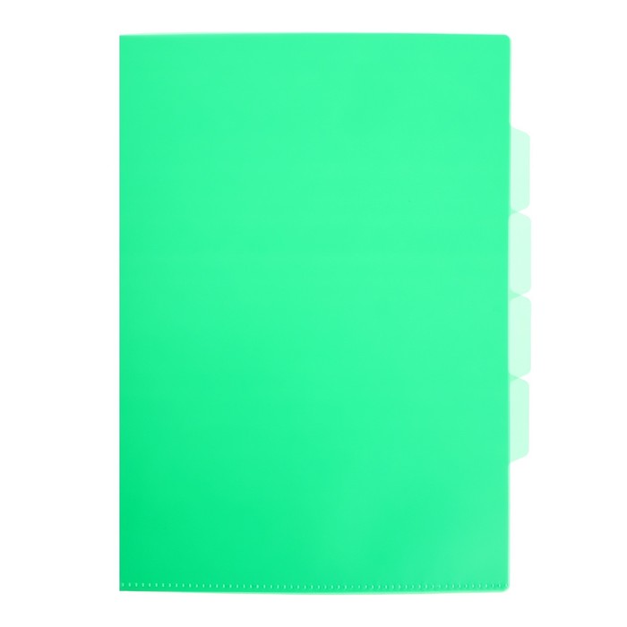 

Папка-уголок, А4, 150 мкм, Calligrata, 3 отделения, прозрачная, зелёная, (10шт.), Зеленый