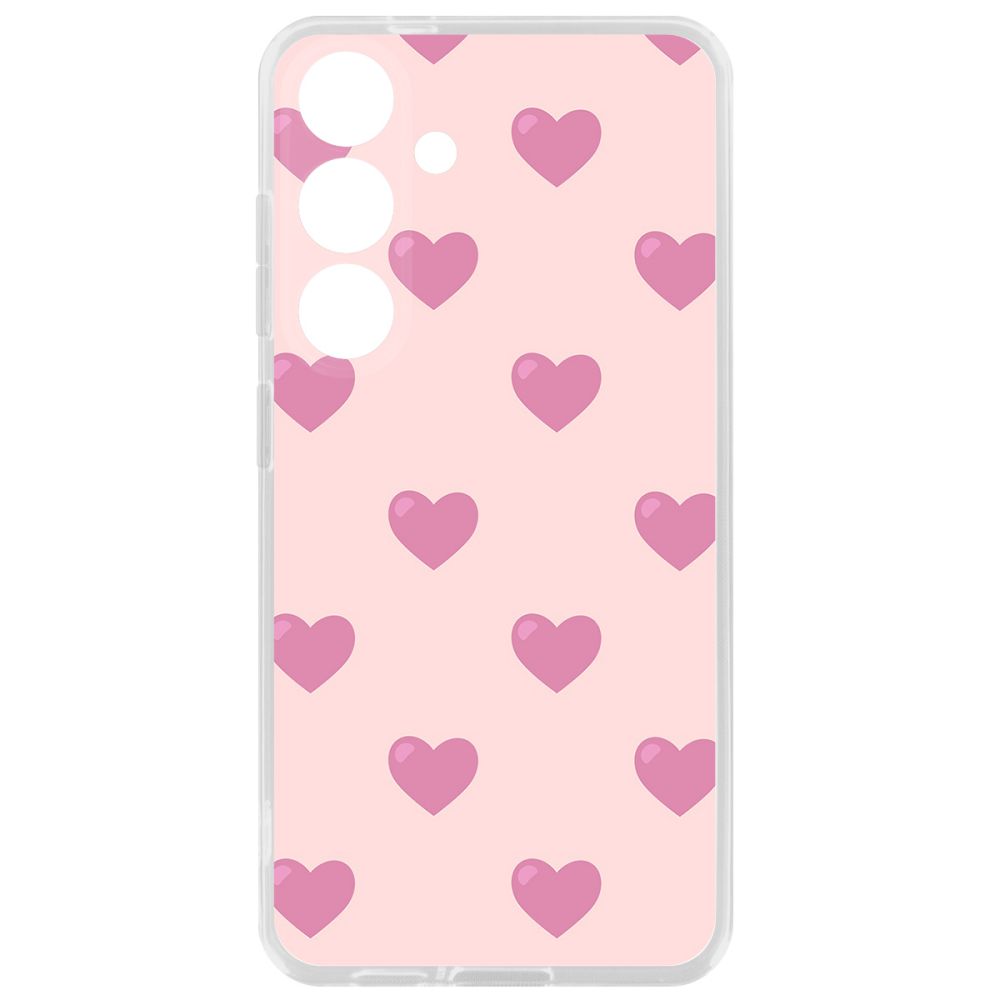 

Чехол-накладка Krutoff Clear Case Пурпурные сердца для Samsung Galaxy S24, Прозрачный