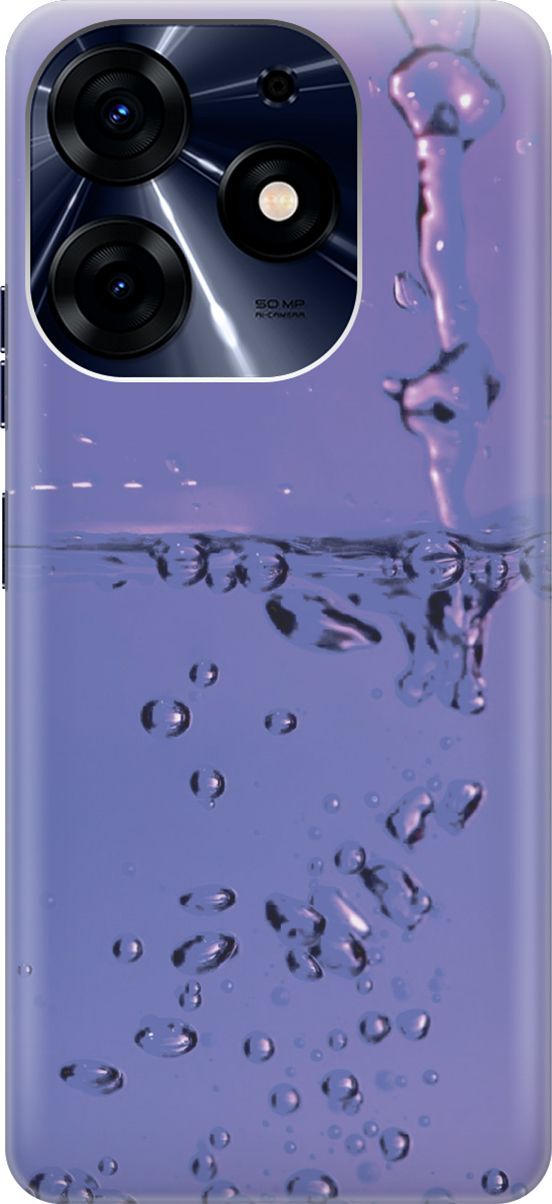

Чехол на Tecno Spark 10 Pro "Капли на сиреневом", Синий;фиолетовый, 159563