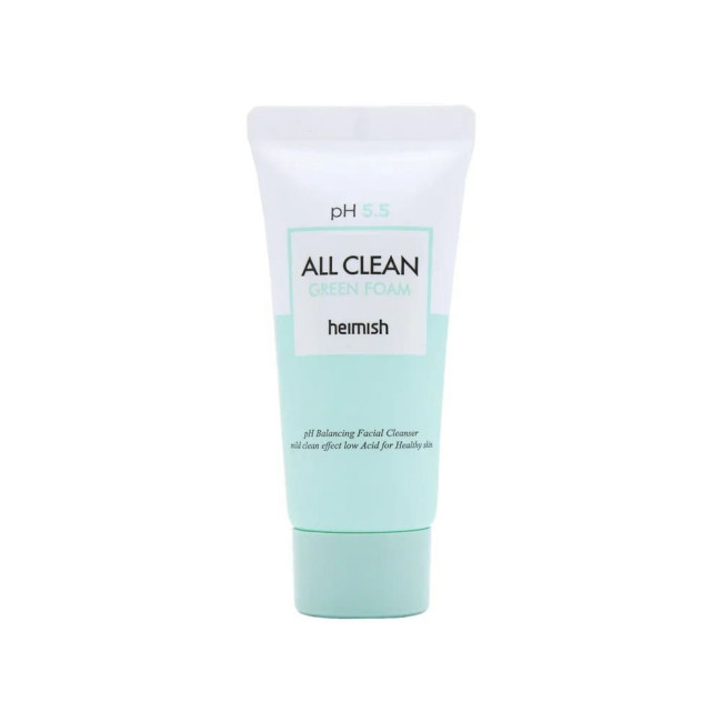 Слабокислотная пенка для умывания с нейтральным Ph Heimish All Clean Green Foam 30 мл 60ml lash cleanser shampoo empty cosmetics bottle for eyelash extension clean tools no eyelash foam soap shampoo empty bottle