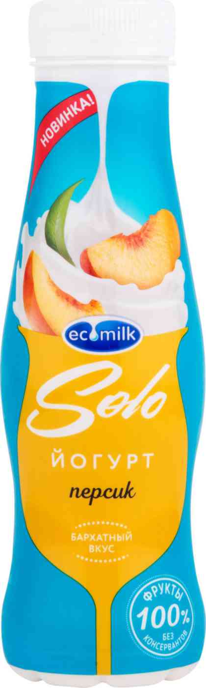 

Питьевой йогурт Ecomilk.Solo персик 2,8% БЗМЖ 290 г