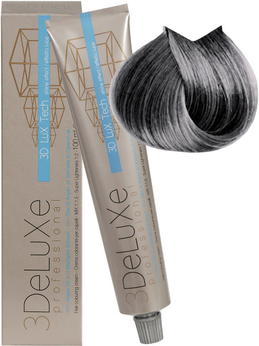 Крем-краска для волос 3Deluxe Professional 6.12 Темный блондин пепельно-перламутровый крем краска hyaluronic acid 2876 6 28 темный блондин перламутровый шоколадный 100 мл