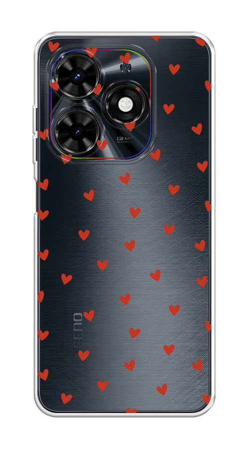 

Чехол на Tecno Spark Go 2024/Spark 20C "Red hearts", Красный;прозрачный, 304650-1