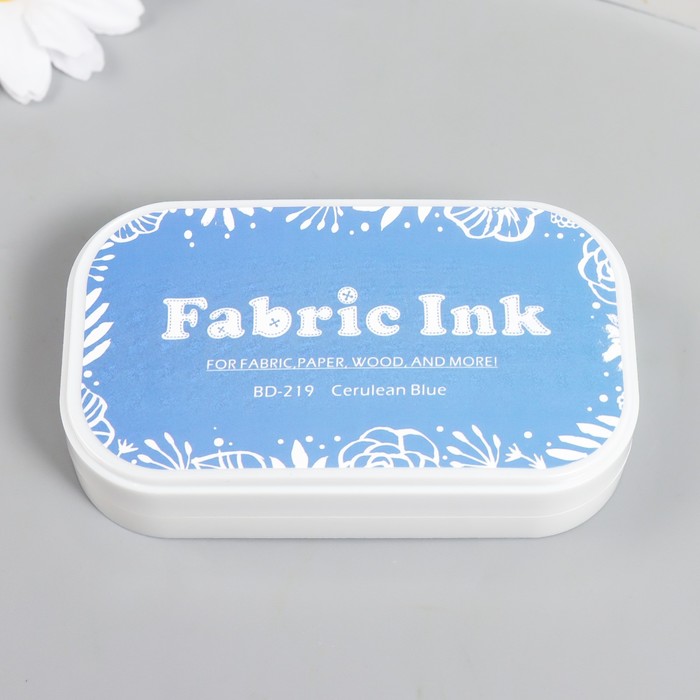 фото Штемпельная подушка для текстиля, дерева, бумаги "лазурный голубой" 5,3х9,5 см fabric ink