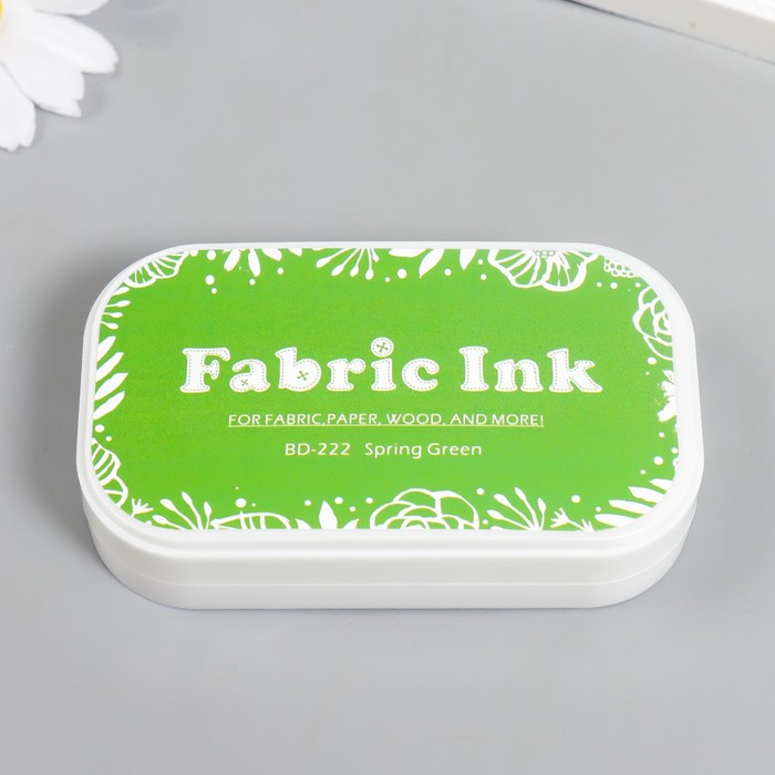 фото Штемпельная подушка для текстиля, дерева, бумаги "весенний зеленый" 5,3х9,5 см fabric ink