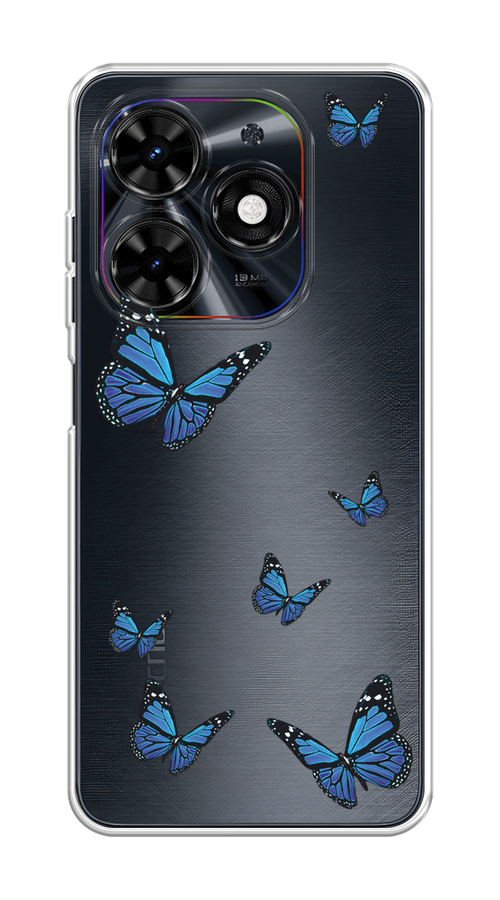 

Чехол на Tecno Spark Go 2024/Spark 20C "Blue butterflies", Синий;черный, 304650-1