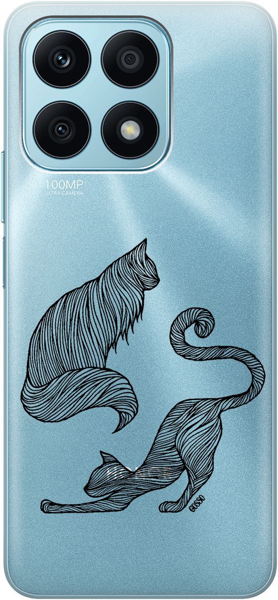 

Силиконовый чехол на Honor X8a с 3D принтом "Lazy Cats" прозрачный, Прозрачный;серый, 158891