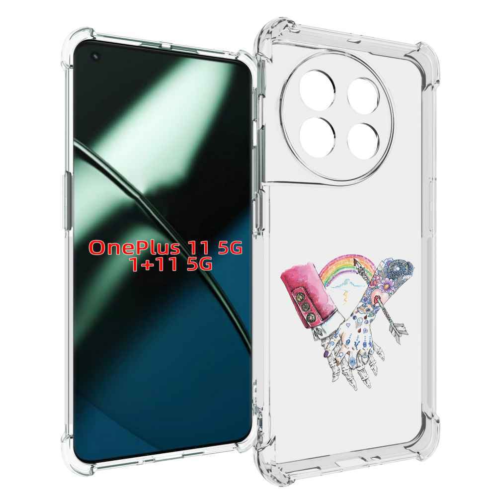 

Чехол MyPads абстракция руки в татуировках для OnePlus 11, Прозрачный, Tocco