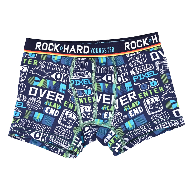 

Трусы детские Baziator боксеры Rockhard Youngster, 7-9 лет, Game Over CL0041B, CL0041