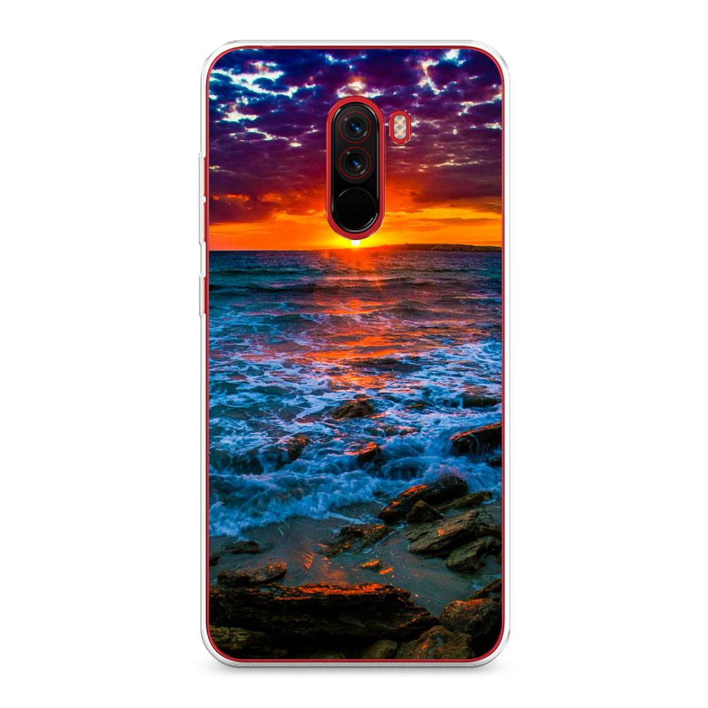

Чехол на Xiaomi Pocophone F1 "Закат 1", Оранжевый;синий, 34450-2