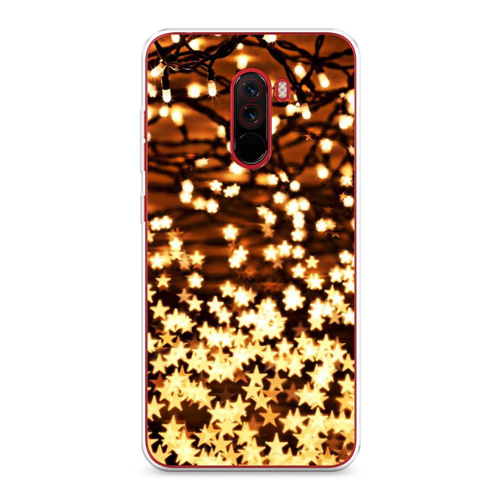

Чехол на Xiaomi Pocophone F1 "Новогодняя гирлянда", Золотистый, 34450-5
