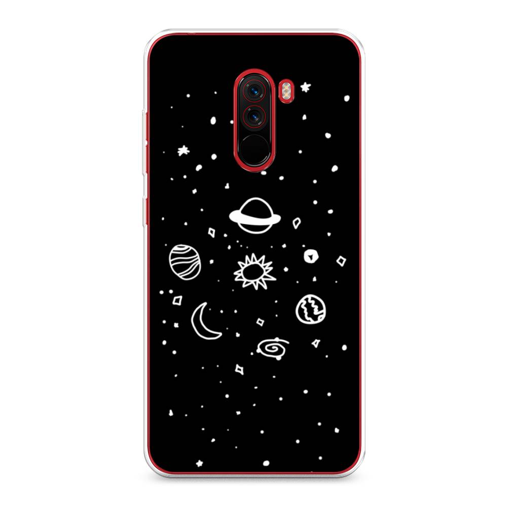 

Чехол на Xiaomi Pocophone F1 "Дудл солнечной системы", Бежевый;серый, 34450-2