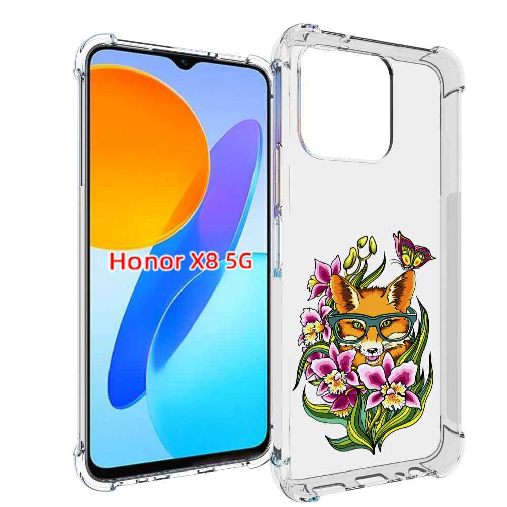 

Чехол MyPads Лиса в цветах для Honor X8 5G, Прозрачный, Tocco