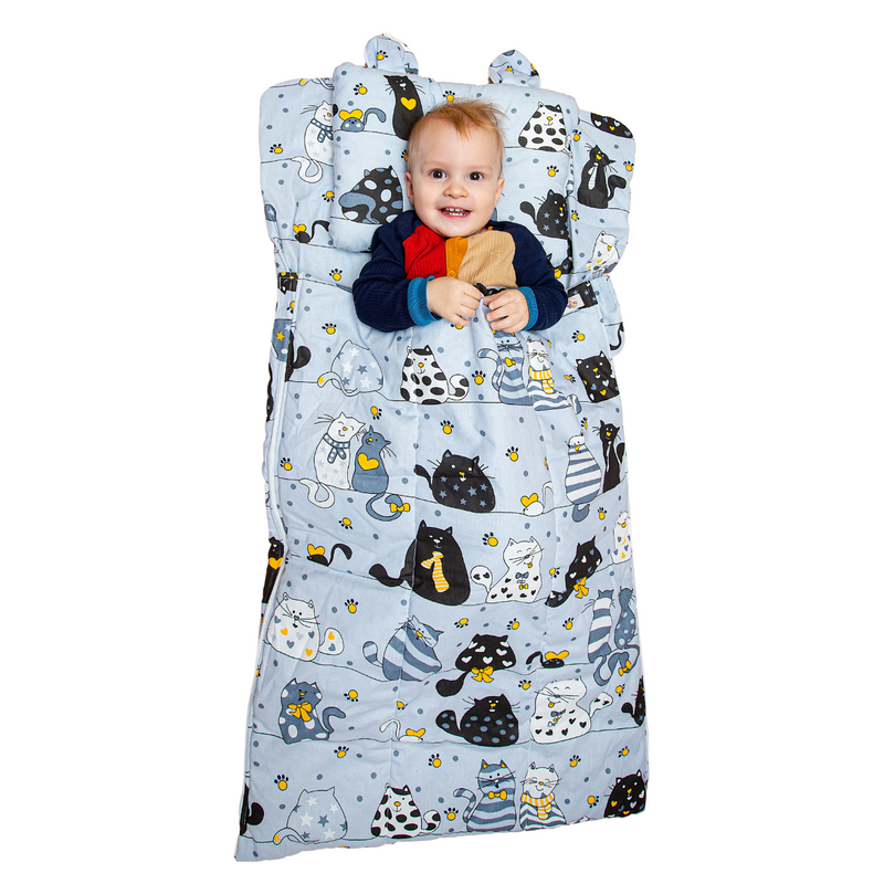 Спальный мешок с анатомической подушкой для детей 6-36 месяцев OwlEarlyBird Котенок