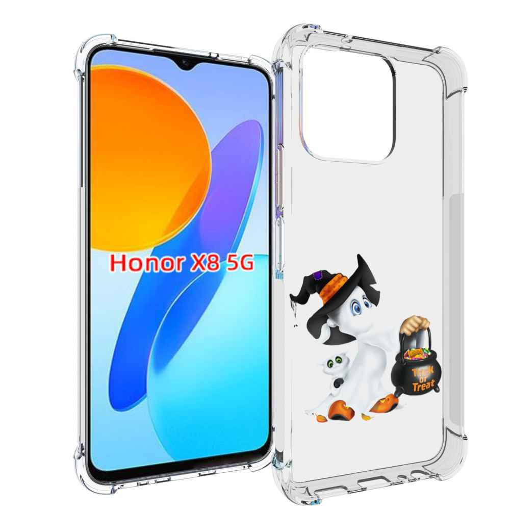 

Чехол MyPads Маленький призрак для Honor X8 5G, Прозрачный, Tocco