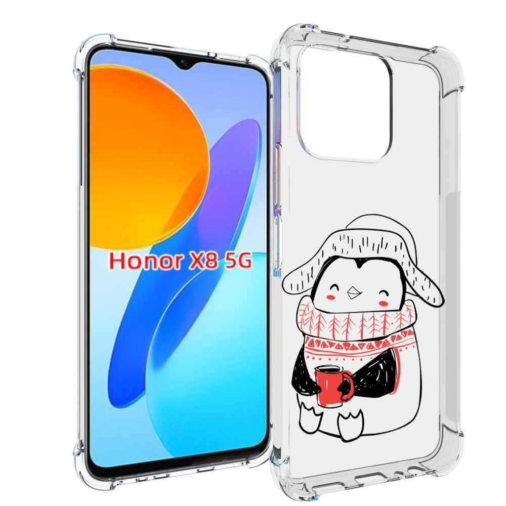 

Чехол MyPads Милый пингвин для Honor X8 5G, Прозрачный, Tocco