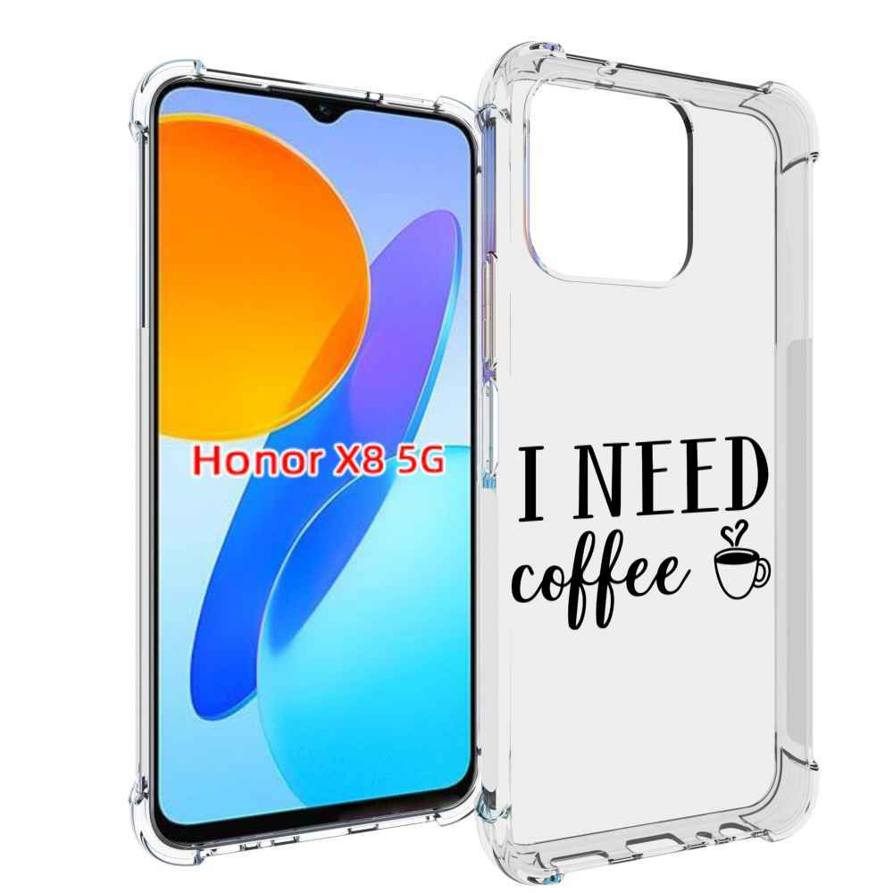 

Чехол MyPads Мне нужен кофе для Honor X8 5G, Прозрачный, Tocco