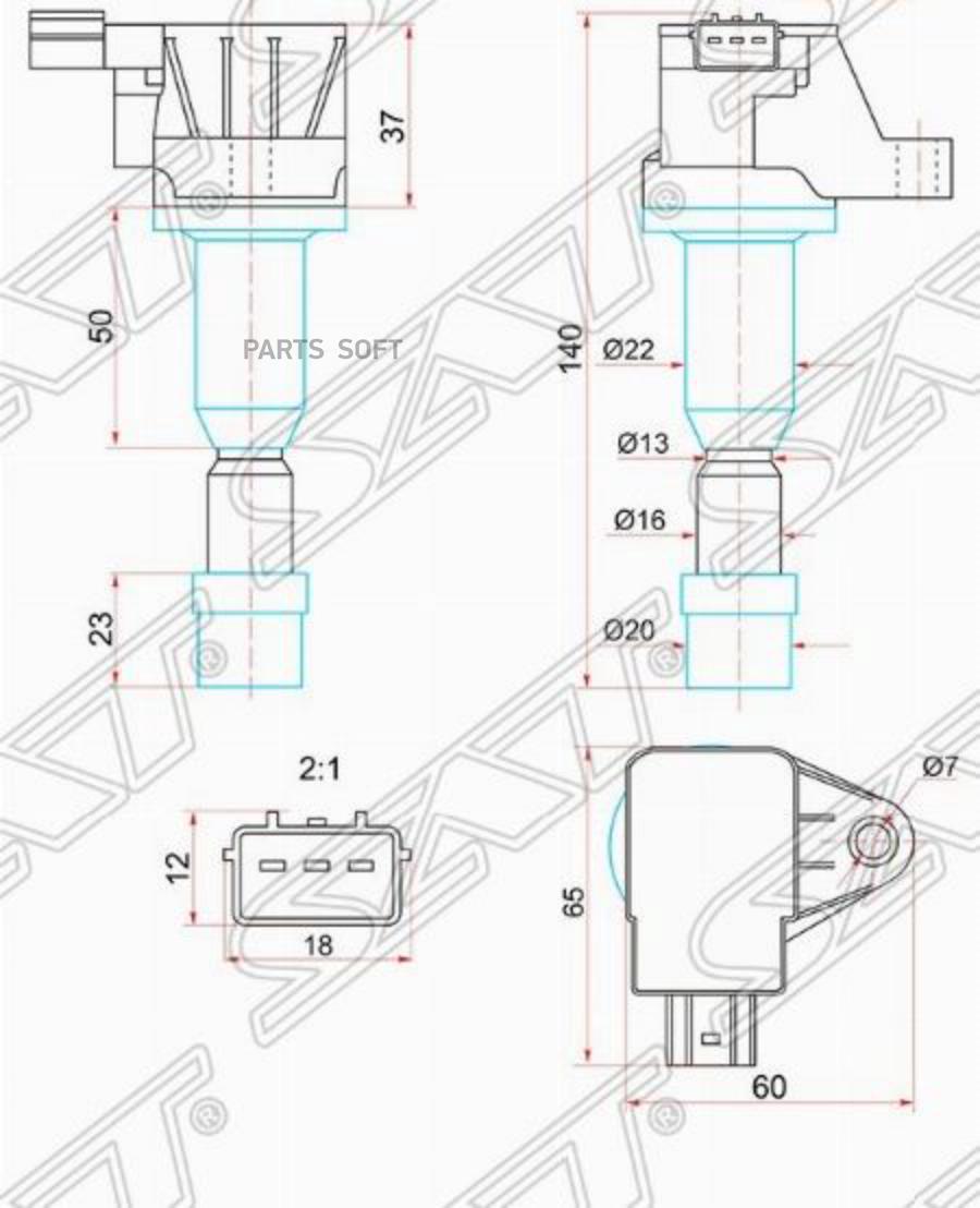 SAT ST-30520-PWC-003 Катушка зажигания HONDA CITY ZX/JAZZ L15A1 04- 1шт