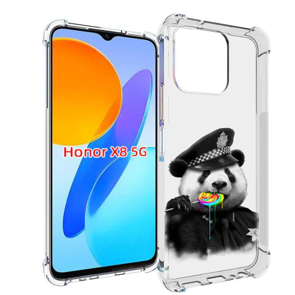 

Чехол MyPads Панда полиция для Honor X8 5G, Прозрачный, Tocco