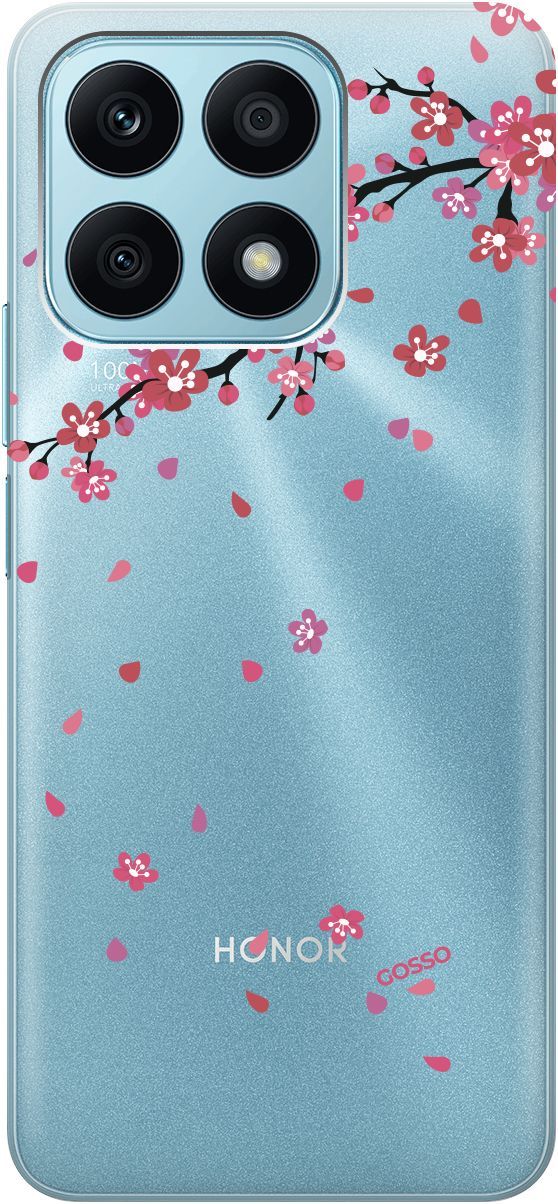 

Силиконовый чехол на Honor X8a с 3D принтом "Sakura" прозрачный, Прозрачный;коричневый, 158891